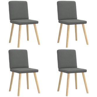 vidaXL Vidaxl - Sillas De Comedor Giratorias 4 Unidades Tela Gris Oscuro