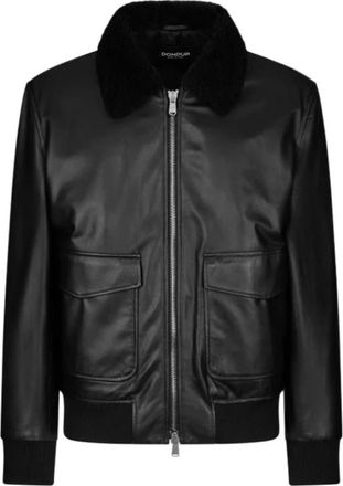 Dondup Regular-fit Bomberjack - Heren - Leren en Su&egrave;de Jassen - Zwart - M - Leer - Jassen