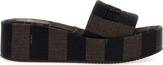 Fendi Brown Logo Sandals