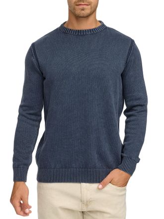 Indicode Rundhalspullover INDICODE INNiels O-neck, Herren, Gr. XXL, sky captain, Strick, Obermaterial: 100% Baumwolle, unifarben, regular fit, Rundhals, Rippb&uuml;