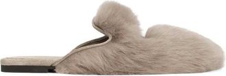 Dolce & Gabbana pantoffel van schapenvacht en su&egrave;de