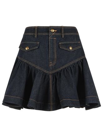 Zimmermann Minifalda vaquera azul Frill Onyx