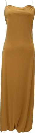 Ferragamo Pre-owned Womens Backless Maxi Dress in Brown Polyethylene - Size EU 42 (Womens)