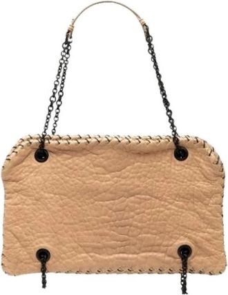 Bottega Veneta Pre-owned Vintage Schoudertas - Dames - Vintage Schoudertas - Beige - ONE Size - Leer - Vintage