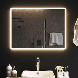 vidaXL Espejo De Ba&ntilde;o Con Led 80x60 Cm Vidaxl