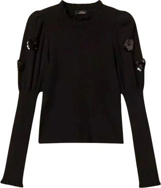 Twinset Jersey de cuello redondo - Knitwear - Mujer - Negro - M