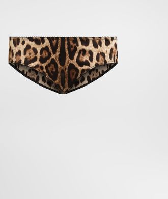 Dolce & Gabbana Leopard-print Satin Panties - Woman Underwear Animal Print Satin 1