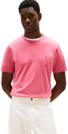 Tommy Hilfiger Mens Short Sleeve Round Neck Seasonal Solid T-Shirt, Pink (Vintage Rosy), L