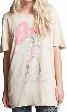 Recycled Karma Bowie Ziggy Stardust Tee In Beige