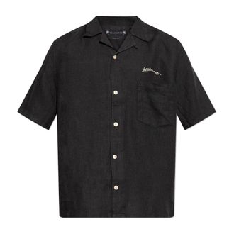 AllSaints Short Sleeve Shirts, male, Black, Size: 2XL Wilder Shirt