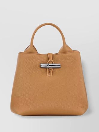 Longchamp walnut coloured shoulder bag with detachable strap