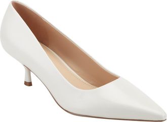 Marc Fisher Calynna Pointed Toe Kitten Heel Pump in Ivory at Nordstrom, Size 7.5