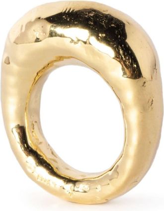 Parts Of Four Mountain hammered-effect ring - unisex - Gold Plated Sterling Silver - 7
