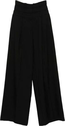 Viktor & Rolf Pantaloni a vita alta con pieghe - Nero