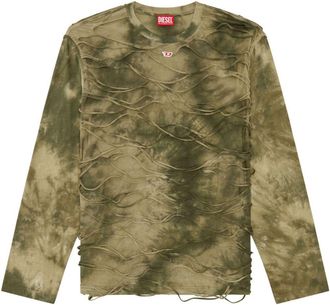 Diesel T-Cranet-LS textured tie-dye T-shirt - men - Cotton - M - Green