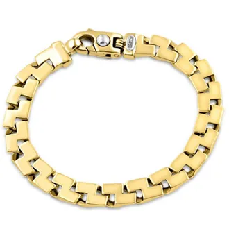 Pompeii3 Mens Solid 14k Gold (41grams) or Platinum (67gram) 9.5mm Bracelet 8.5
