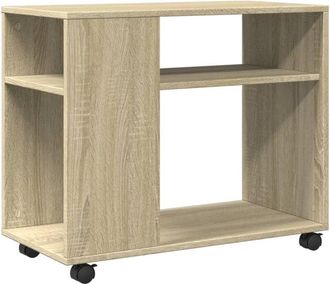 vidaXL Vidaxl - Mesa Auxiliar Con Ruedas Madera Roble Sonoma 70x35x60 Cm