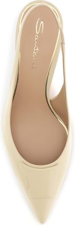 Santoni Womens Pumps Taylor Light Brown Calf Leather High Heel Shoes