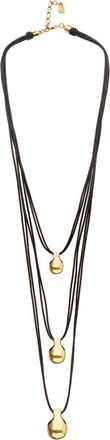 UNOde50 Triple Leather Necklace with Three 18K Gold-Plated Dials at Nordstrom