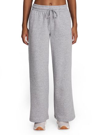 Reebok Womens Tonal Wide Leg Sweatpant, Standard Fit, 30 Inseam, Midweight Cotton-Poly Fabric, Grey Heather, M