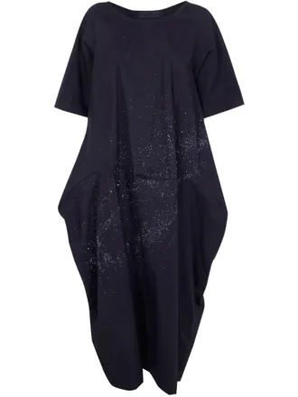 Maria Calderara Crinkled Cotton Long Dress