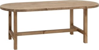 Deco Wood Mesa de comedor de madera maciza ovalada en tono envejecido 160x78cm