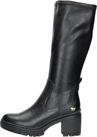 Mustang Enkellaarsjes - Dames - Laarzen met Hak - Zwart - 41 EU - Schoenen