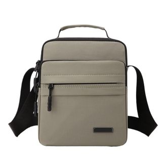 Generic Compatible For Mens Simple Commuting Shoulder Bag(Light Khaki)