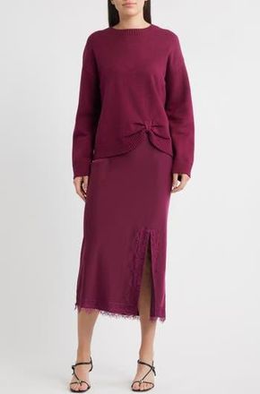 ZOE AND CLAIRE Side Knot Sweater in Burgundy at Nordstrom Rack, Size X-Small