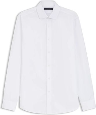 HUGO BOSS Katoenen shirt met lange mouwen - Heren - Casual Overhemden - Wit - XL - Katoen - Overhemden