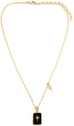 Panacea Rectangular Pendant Necklace in Black at Nordstrom