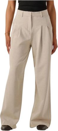 Moss Copenhagen Mschmirabelle Michelle HW Pleat Pants - Dames - Wijde Broeken - Beige - XL - Broeken