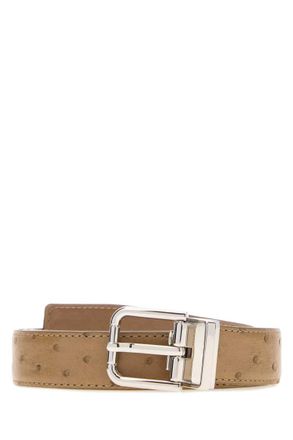 Dolce & Gabbana Beige Logo Buckle Belt