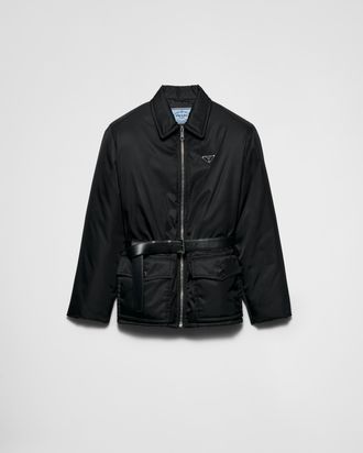 Prada Re-Nylon down jacket with belt
