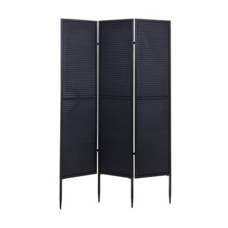 Hhg Hhg - Nunca Usado] Garden Paravent 223, Biombo Separador De Ambientes, Metal 200x121cm, Negro