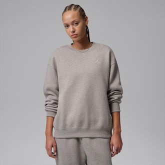Nike Jordan Womens Jordan Brooklyn Fleece Crew-Neck Sweatshirt in Grey | FV7074-016