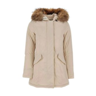 Woolrich Parkas, female, Beige, Size: M Luxury Arctic Raccoon Parka