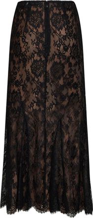 Self Portrait Womens Skirt Lace Midi Black Polyamide