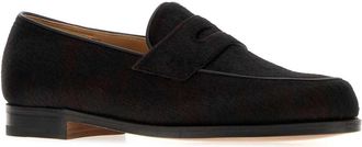 John Lobb Two-Tone Calf Hair Loafer - Black