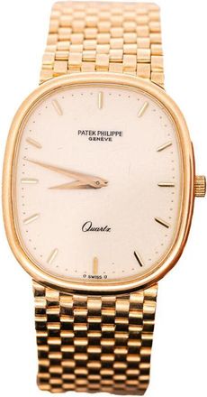 Patek Philippe Pre-owned Patek Philippe Golden Ellipse Quartz White Dial Unisex Watch 3838