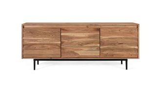 Giner&Colomer Mueble de tv de madera de acacia 150 cm estilo r&uacute;stico moderno