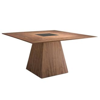 Angel Cerd&aacute; Square Walnut Dining Table 150x150 cm Natural Walnut in Brown
