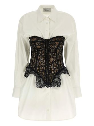 Giuseppe Di Morabito lace-bustier shirt mini dress - White