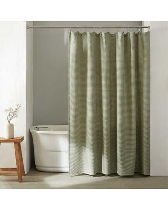 Calvin Klein Waffle Solid Blend Waffle Shower Curtain