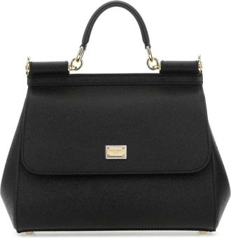 Dolce & Gabbana Grote Sicily Handtas - Dames - Handtassen - Zwart - ONE Size - Katoen - Tassen