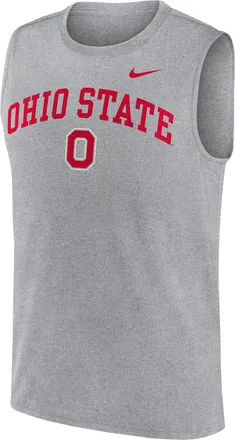 Nike Ohio State Primetime Arch Legend Nike Mens Dri-FIT College Muscle Tank Top in Grey | 01B306GOH-G1M