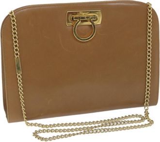 Ferragamo Vintage Gancini Chain Shoulder Bag Leather Leather Shoulder Bag Bag (Pre-Owned)