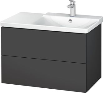 Duravit Duravit L-cube Mueble De Pared De 820mm De Ancho, Profundidad 481, 2 Cajones, Cabe p3 Comfort Art&iacute;culo 233485, Derecho De Cuenca, Color: Grafito Mate 