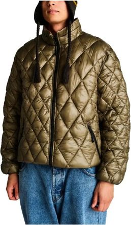 Pop Trading Company Omkeerbaar Gewatteerd Jack Four Leaf Clover - Heren - Zomerjassen - Groen - S - Nylon - Jassen