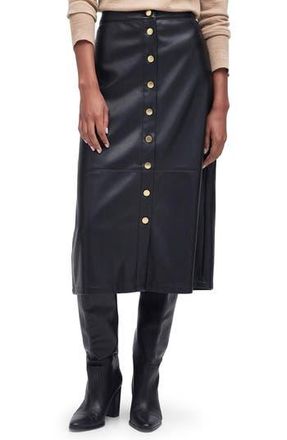 Barbour Alberta Faux Leather Skirt in Black at Nordstrom Rack, Size 4 Us / 8 Uk